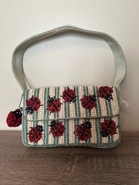 NWT Viral Beaded Ladybug Bag